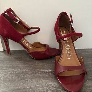 Brand new Calvin Klein red strappy heels